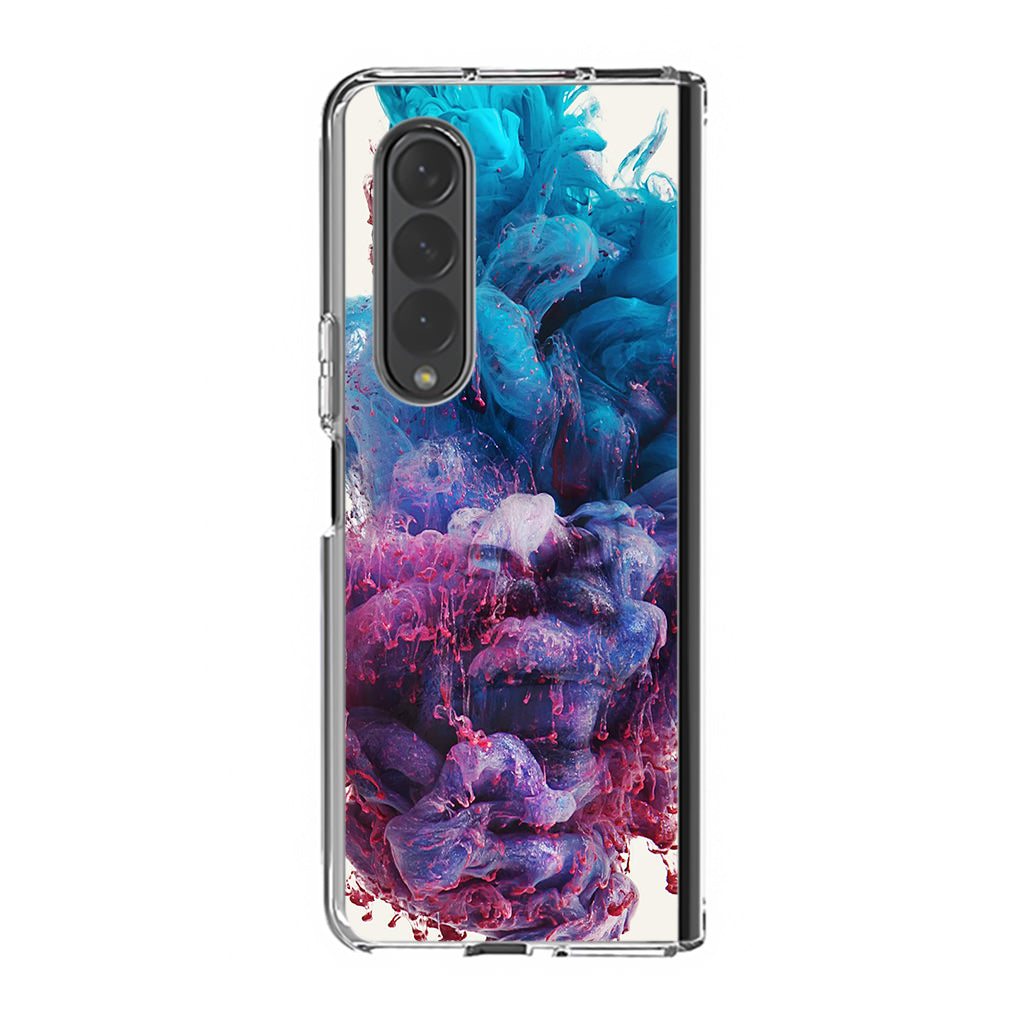 Colorful Dust Art on White Samsung Galaxy Z Fold 4 Case