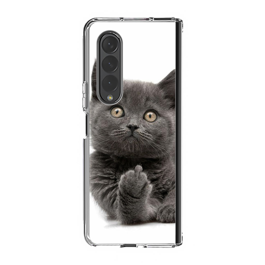 Finger British Shorthair Cat Samsung Galaxy Z Fold 3 Case