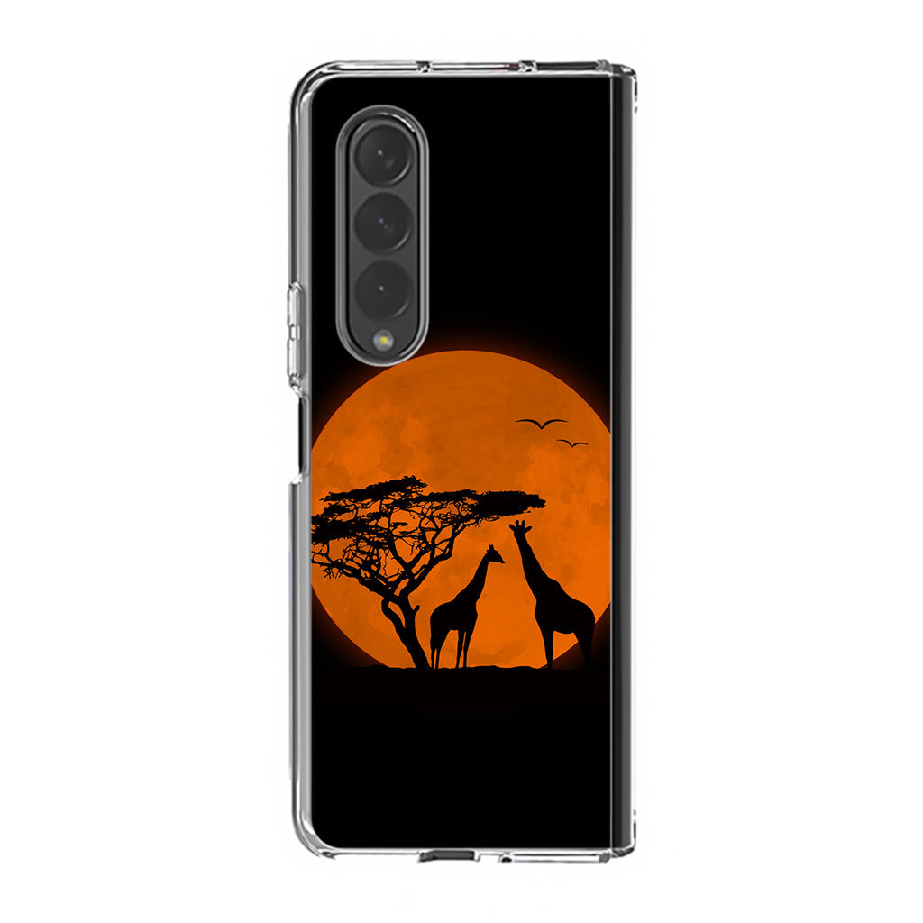 Giraffes Silhouette Samsung Galaxy Z Fold 3 Case