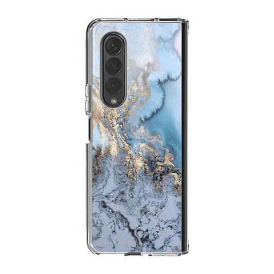 Golden Azure Marble Samsung Galaxy Z Fold 3 Case