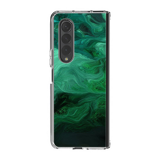 Green Abstract Art Samsung Galaxy Z Fold 3 Case