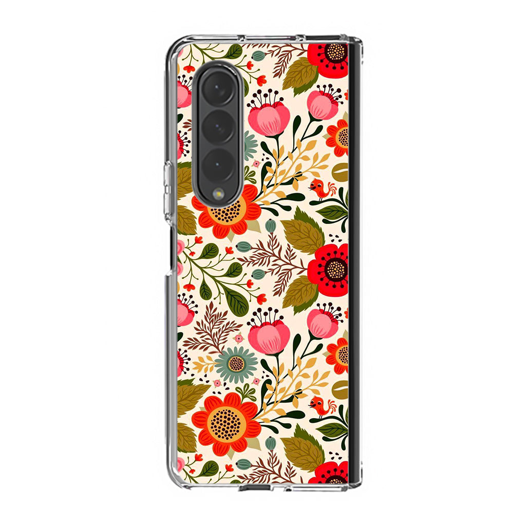 Hello Spring Pattern Samsung Galaxy Z Fold 3 Case