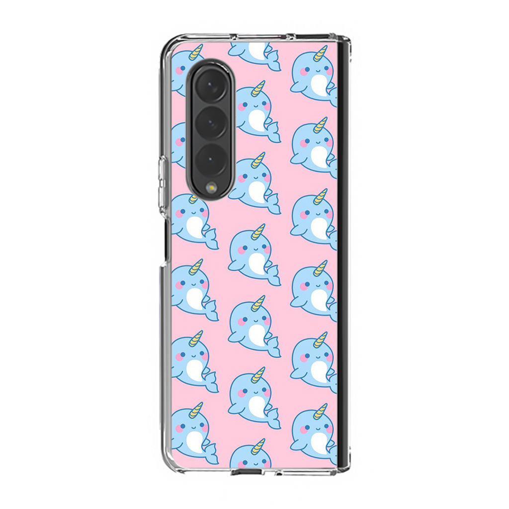 Horned Whales Pattern Samsung Galaxy Z Fold 3 Case