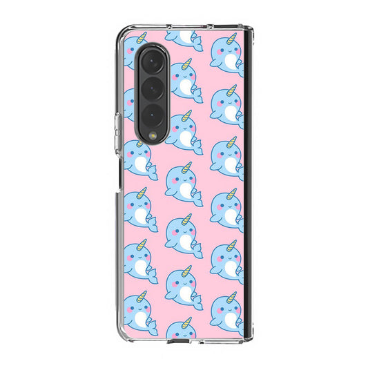 Horned Whales Pattern Samsung Galaxy Z Fold 4 Case