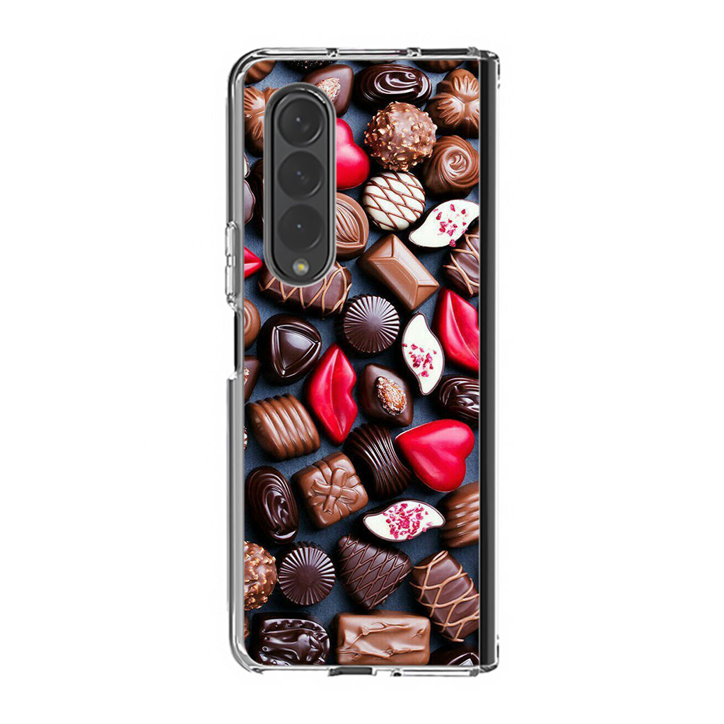 I Love Choco Pattern Samsung Galaxy Z Fold 3 Case