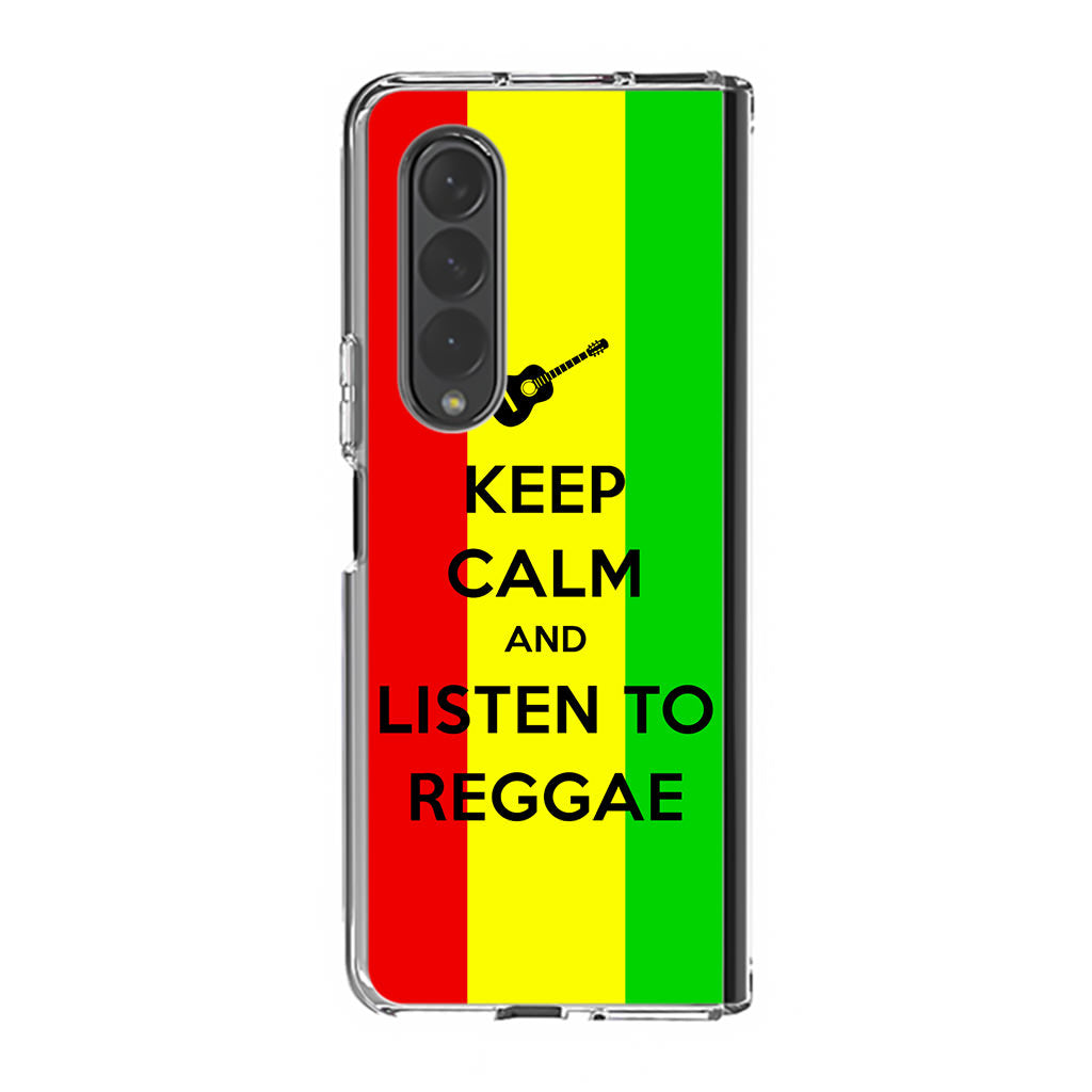 Keep Calm and Listen to Reggae Samsung Galaxy Z Fold 3 Case