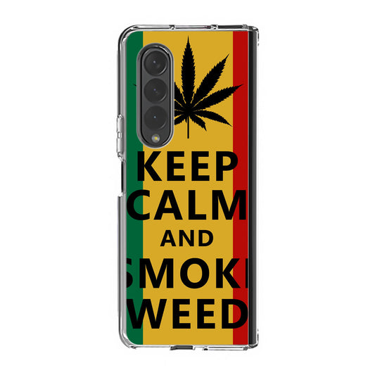 Keep Calm And Smoke Weed Samsung Galaxy Z Fold 3 Case