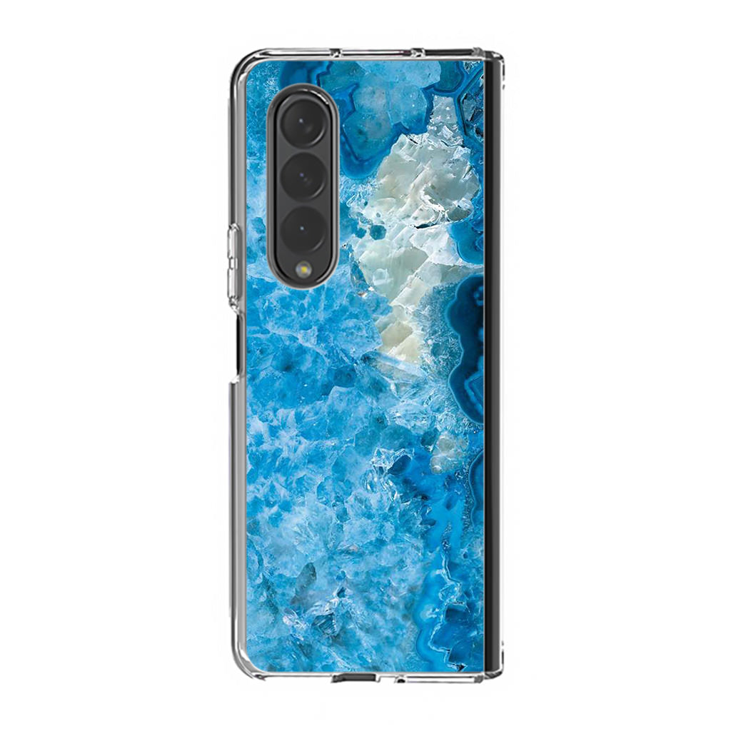 Navy Blue Marble Samsung Galaxy Z Fold 3 Case