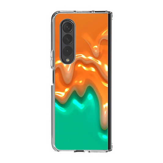 Orange Paint Dripping Samsung Galaxy Z Fold 3 Case