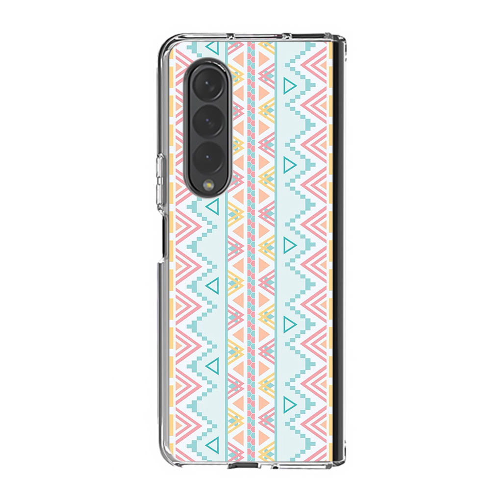 Peach Aztec Pattern Samsung Galaxy Z Fold 3 Case