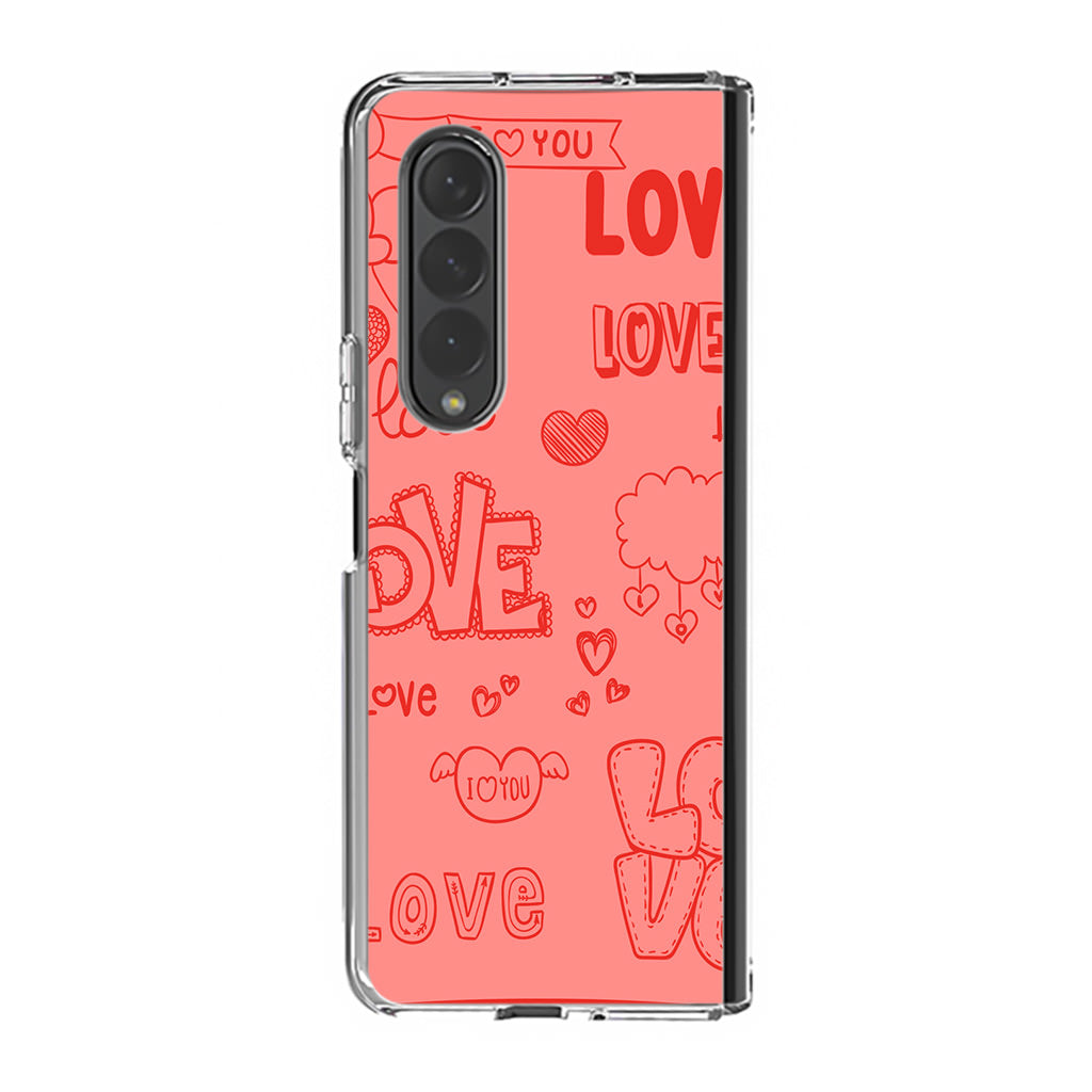 Pink Lover Samsung Galaxy Z Fold 3 Case