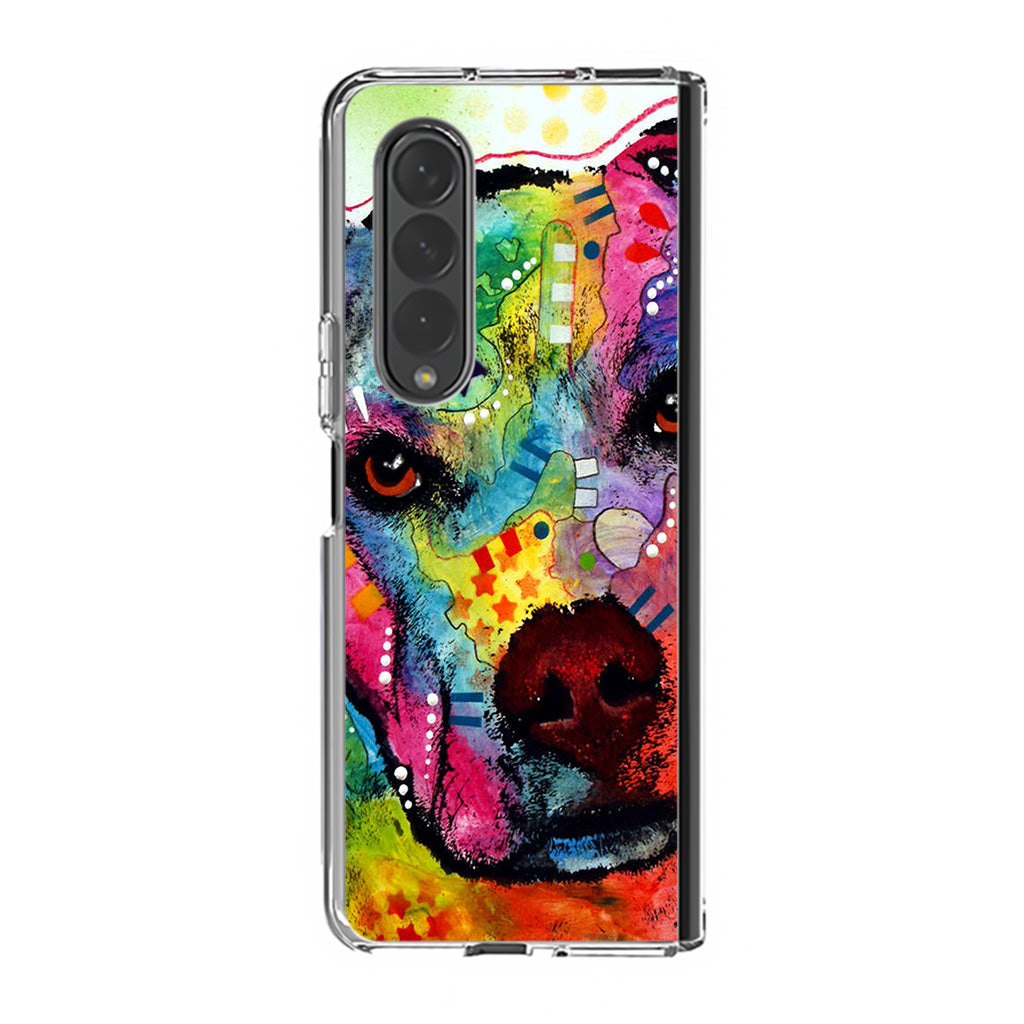 Pitbull Love Painting Samsung Galaxy Z Fold 3 Case