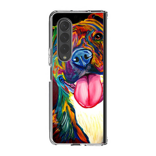 Pitbull Painting Art Samsung Galaxy Z Fold 3 Case