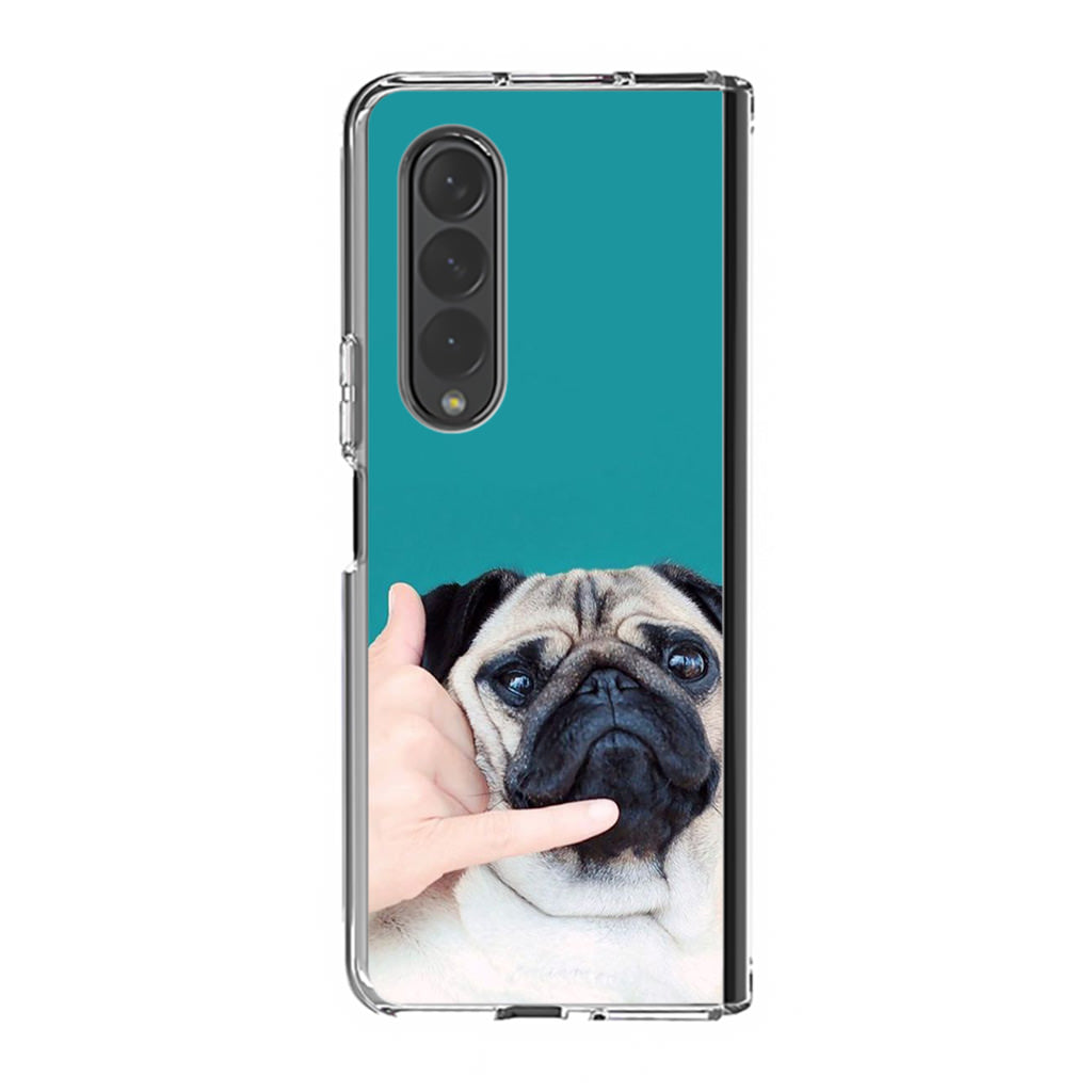 Pug is on the Phone Samsung Galaxy Z Fold 3 Case