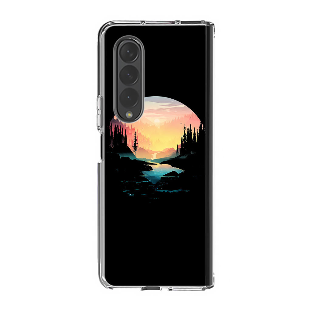 River Path at Dusk Samsung Galaxy Z Fold 3 Case