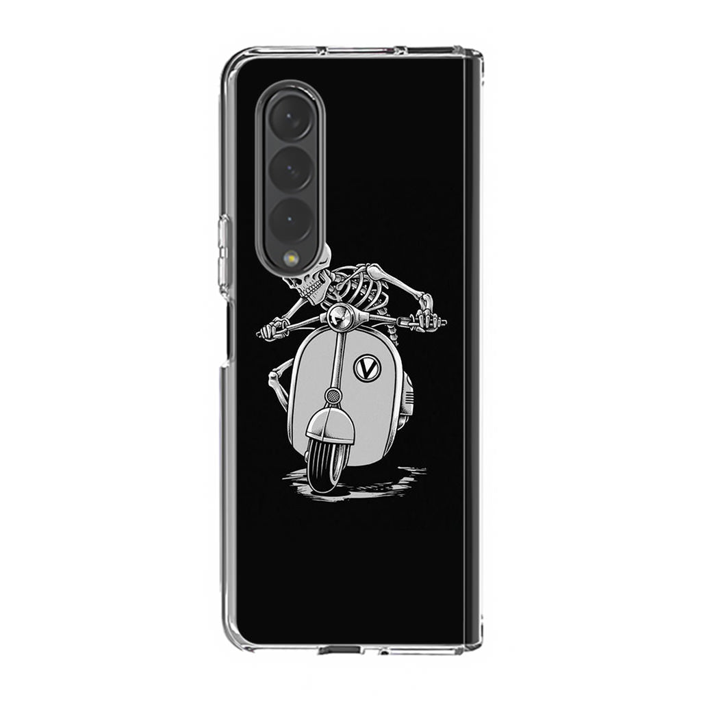 Skeleton Rides Scooter Samsung Galaxy Z Fold 3 Case