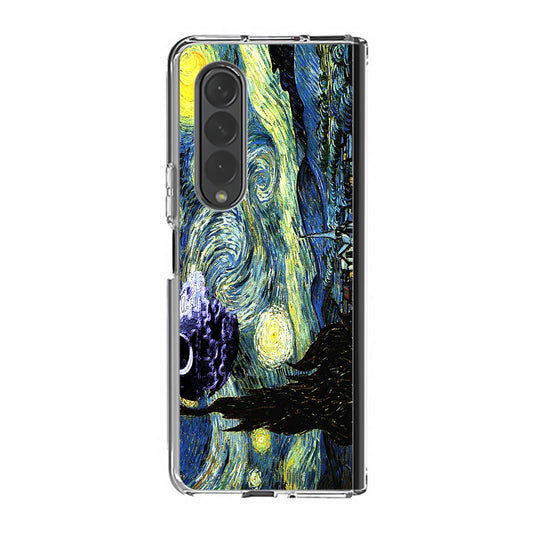 Skellington on a Starry Night Samsung Galaxy Z Fold 3 Case