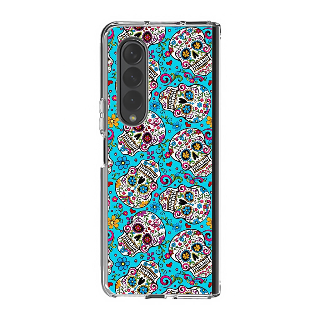 Skull Floral Sugar Samsung Galaxy Z Fold 3 Case