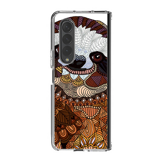 Sloth Ethnic Pattern Samsung Galaxy Z Fold 3 Case