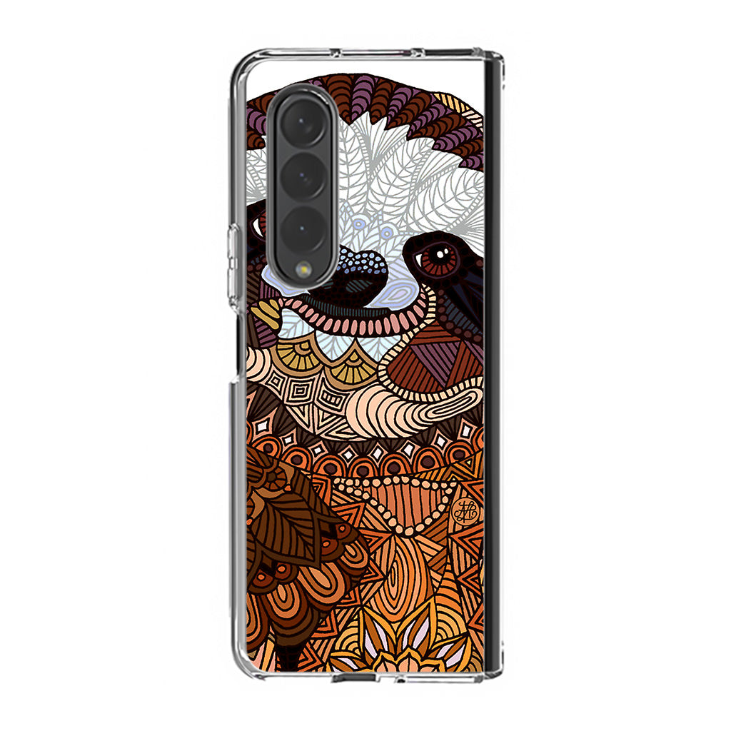 Sloth Ethnic Pattern Samsung Galaxy Z Fold 4 Case