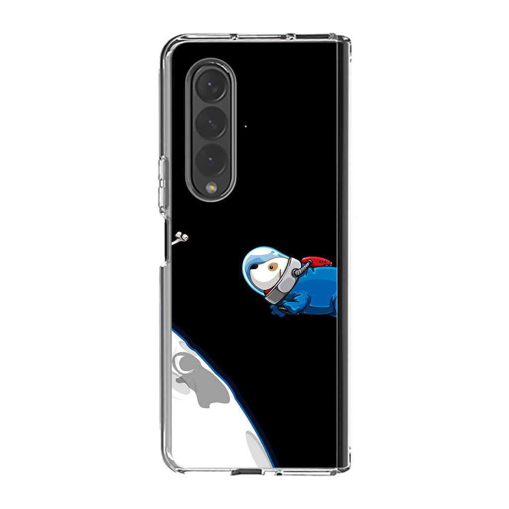 Space Dog Chasing A Bone Samsung Galaxy Z Fold 3 Case