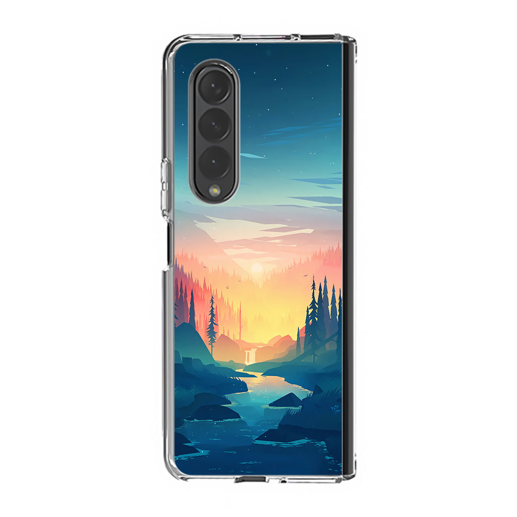 Sunset at The River Samsung Galaxy Z Fold 3 Case