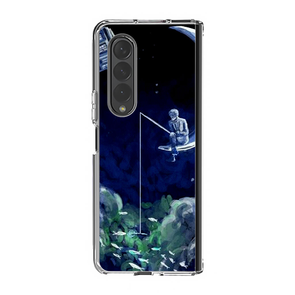 Tardis Walking To The Moon Samsung Galaxy Z Fold 3 Case