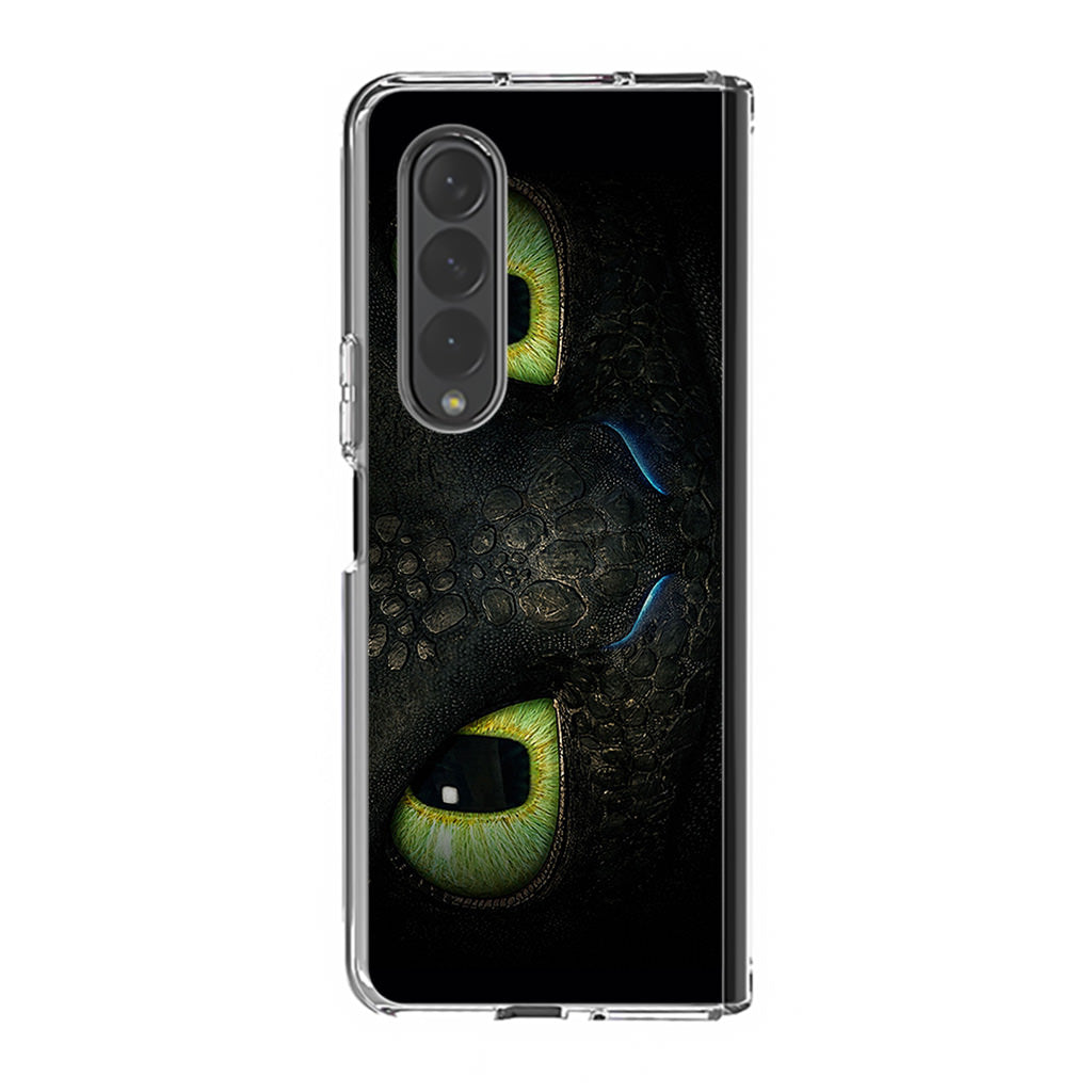 Toothless Dragon Eyes Close Up Samsung Galaxy Z Fold 3 Case