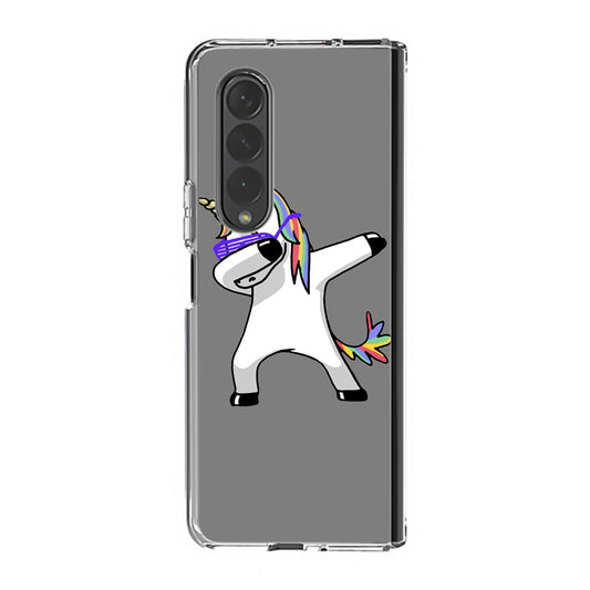 Unicorn Dabbing Grey Samsung Galaxy Z Fold 3 Case