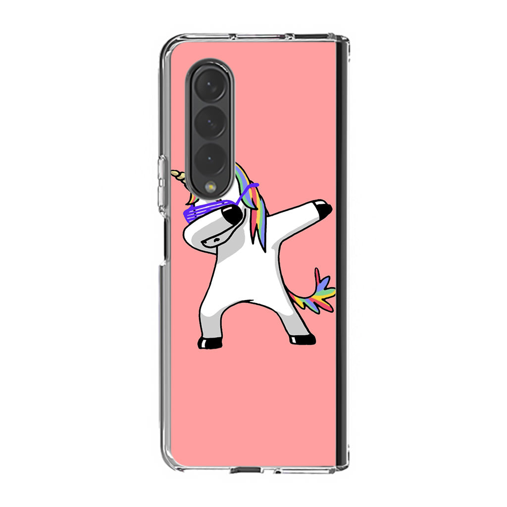 Unicorn Dabbing Pink Samsung Galaxy Z Fold 3 Case