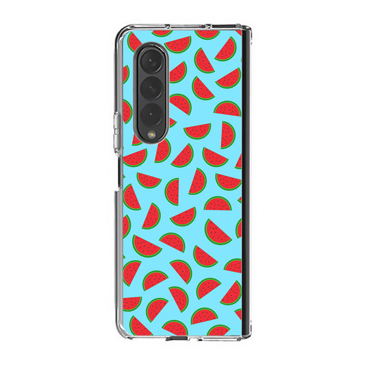 Watermelon Fruit Pattern Blue Samsung Galaxy Z Fold 3 Case