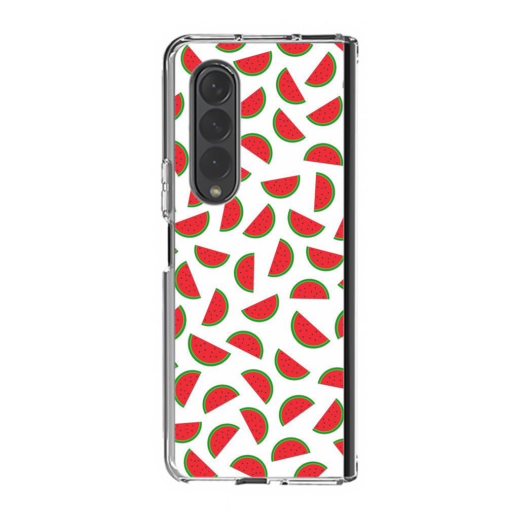 Watermelon Fruit Pattern White Samsung Galaxy Z Fold 3 Case