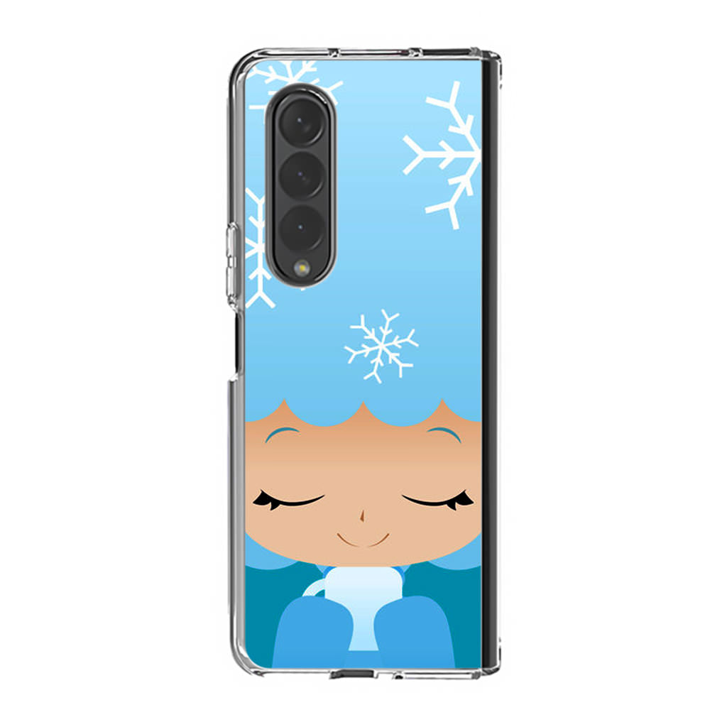 Winter Afro Girl Samsung Galaxy Z Fold 3 Case