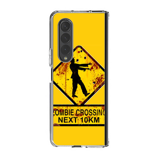 Zombie Crossing Sign Samsung Galaxy Z Fold 3 Case