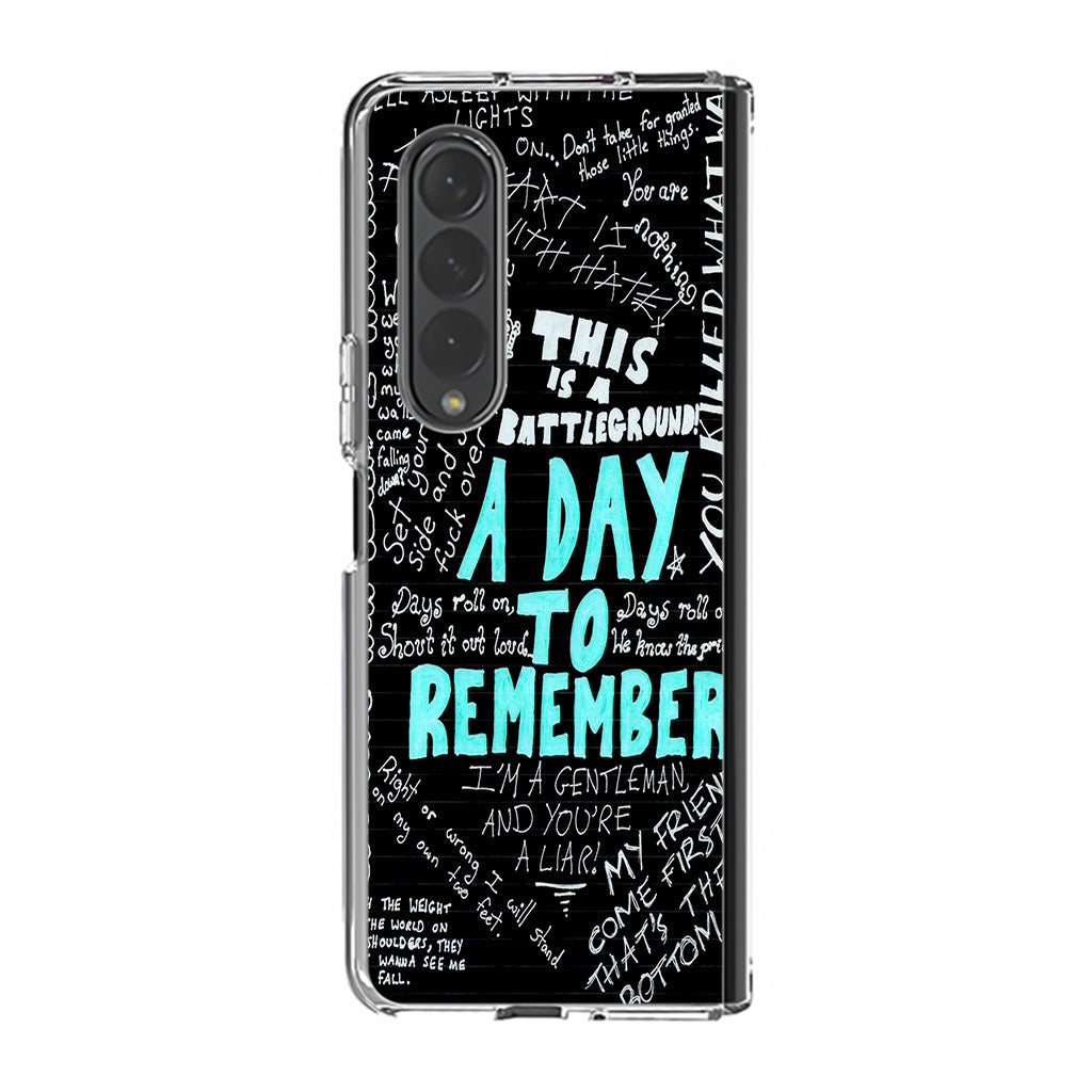 A Day To Remember Quote Samsung Galaxy Z Fold 3 Case