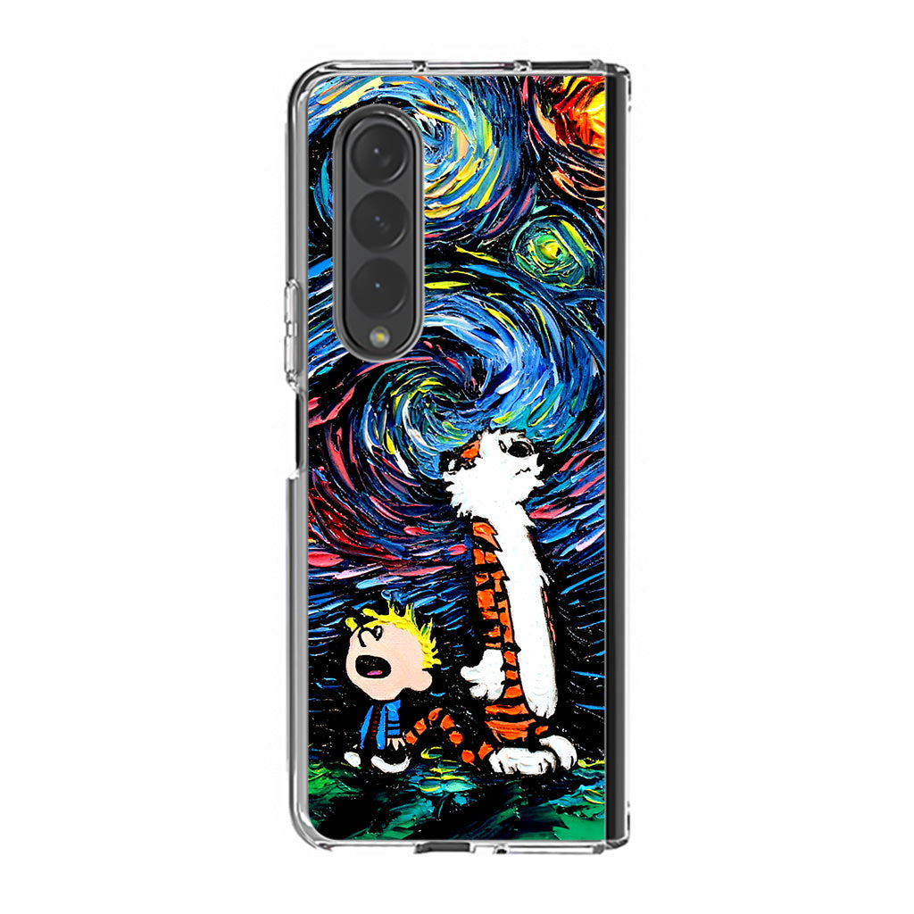 Calvin Art At Starry Night Samsung Galaxy Z Fold 3 Case