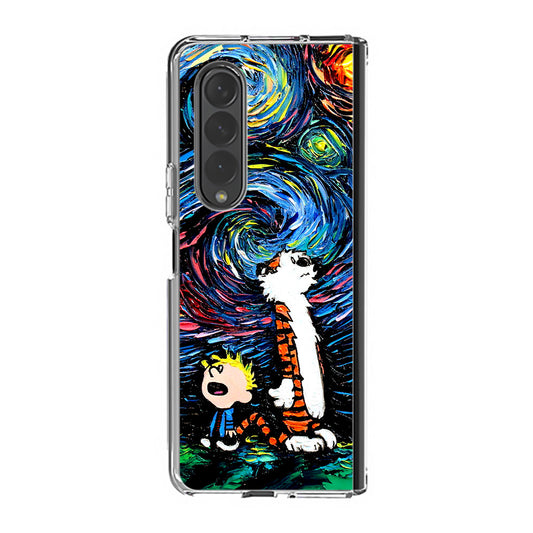 Calvin Art At Starry Night Samsung Galaxy Z Fold 3 Case