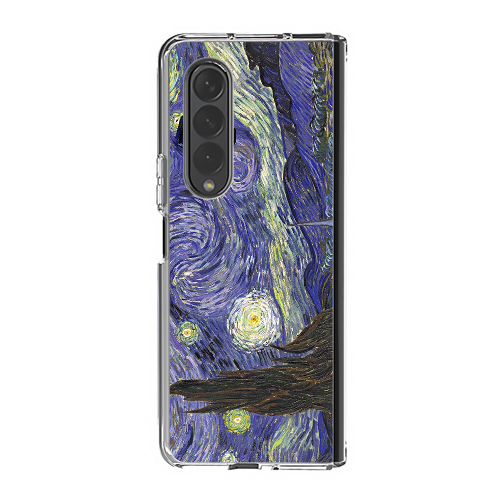 Dr Who Tardis In Van Gogh Starry Night Samsung Galaxy Z Fold 3 Case