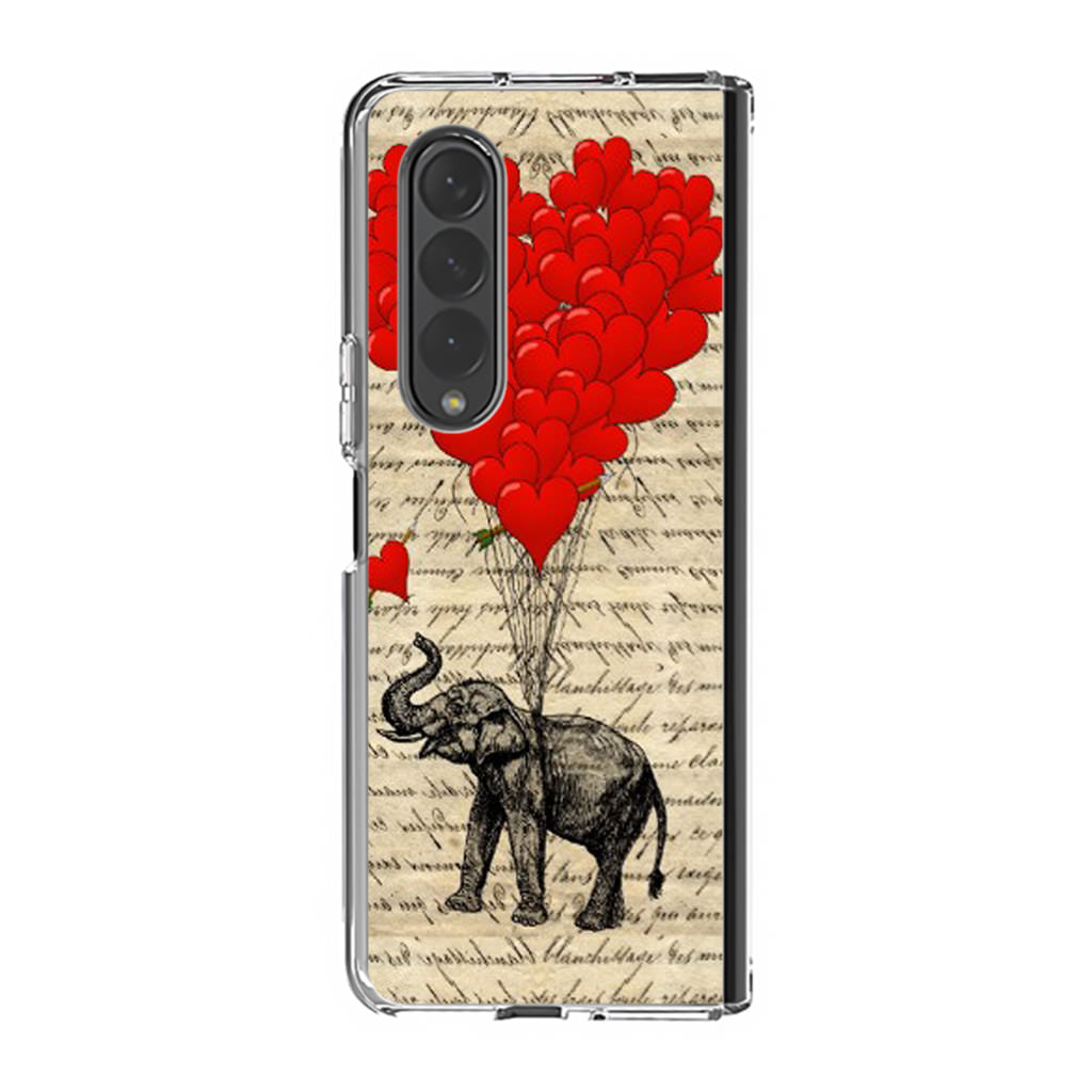 Elephant And Heart Samsung Galaxy Z Fold 3 Case