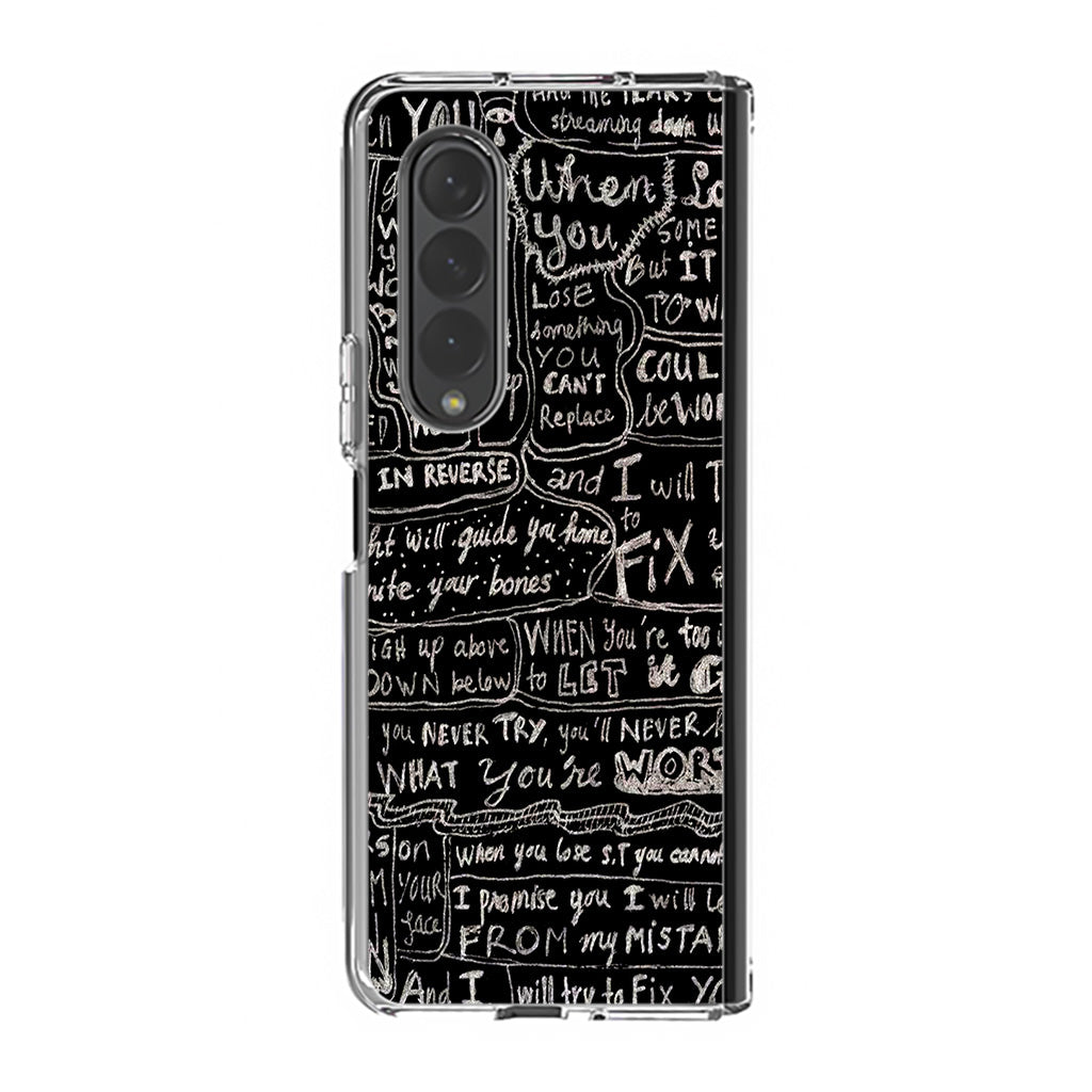 Fix You Lyrics Samsung Galaxy Z Fold 3 Case