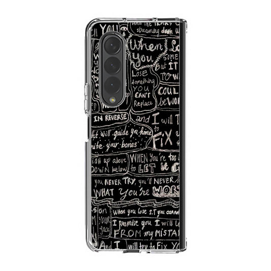 Fix You Lyrics Samsung Galaxy Z Fold 3 Case