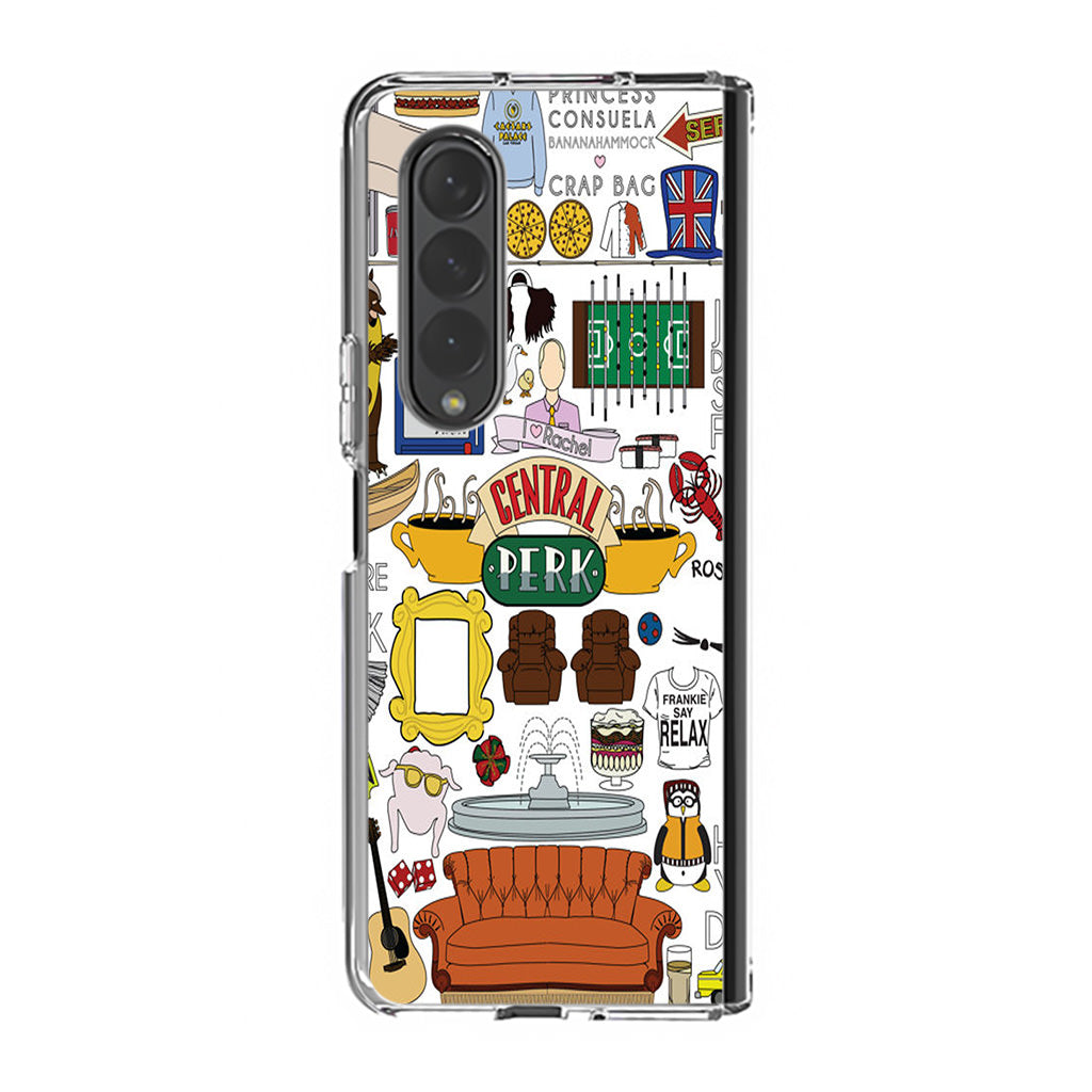 Friends TV Show Central Perk Sticker Samsung Galaxy Z Fold 4 Case