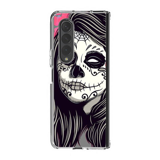 Girl Skull Flower Samsung Galaxy Z Fold 3 Case