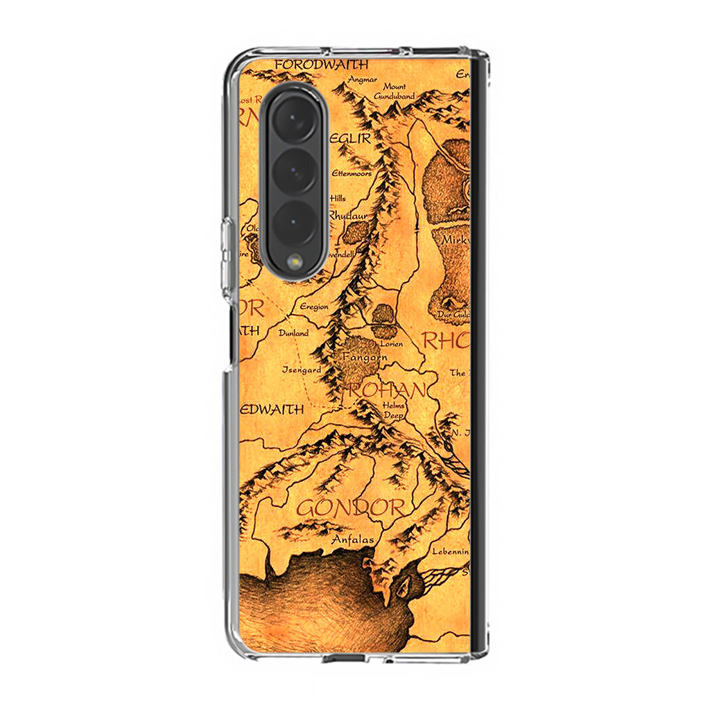 Middle Earth Map Hobbit Samsung Galaxy Z Fold 3 Case