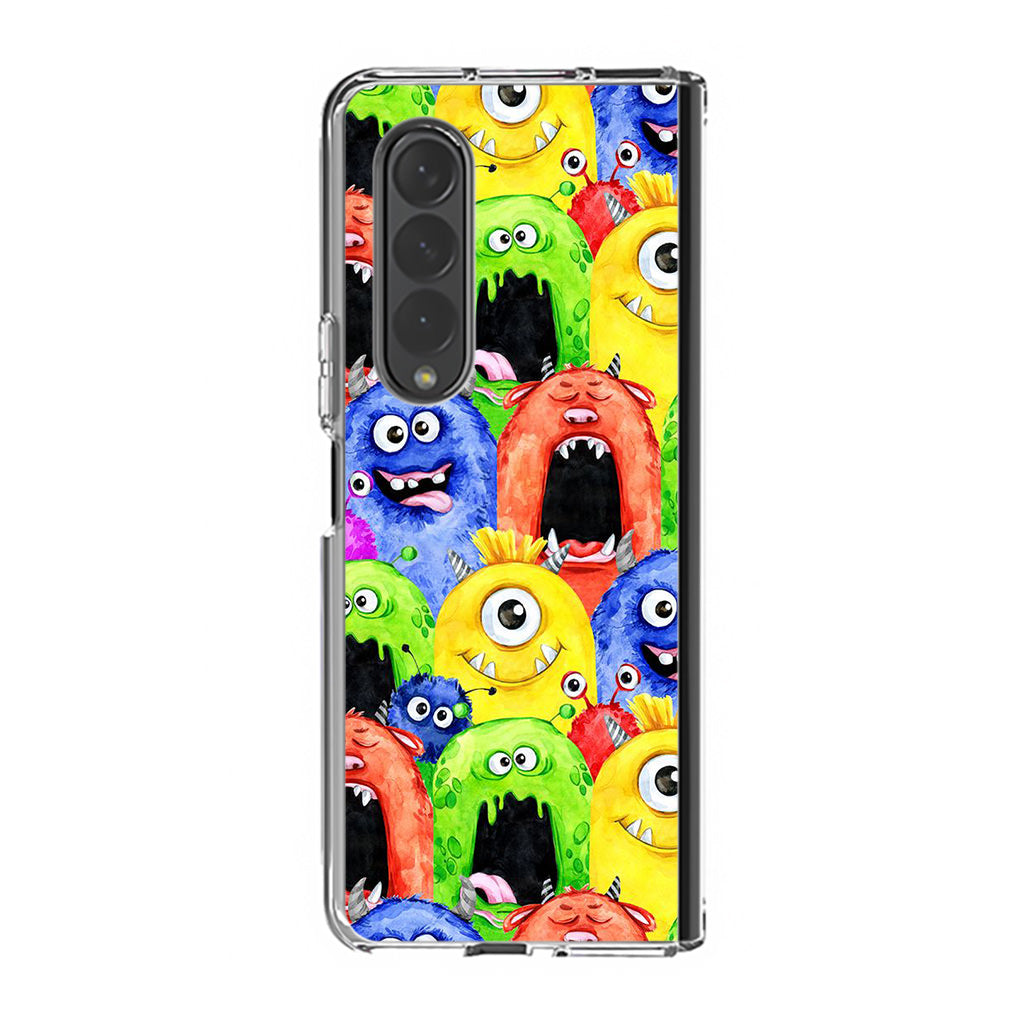 Monster Watercolor Art Samsung Galaxy Z Fold 3 Case