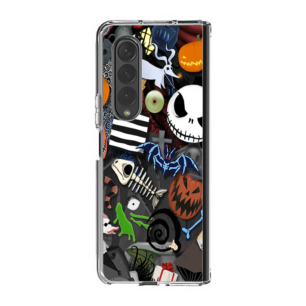 Nightmare Before Chrismast Collage Samsung Galaxy Z Fold 3 Case