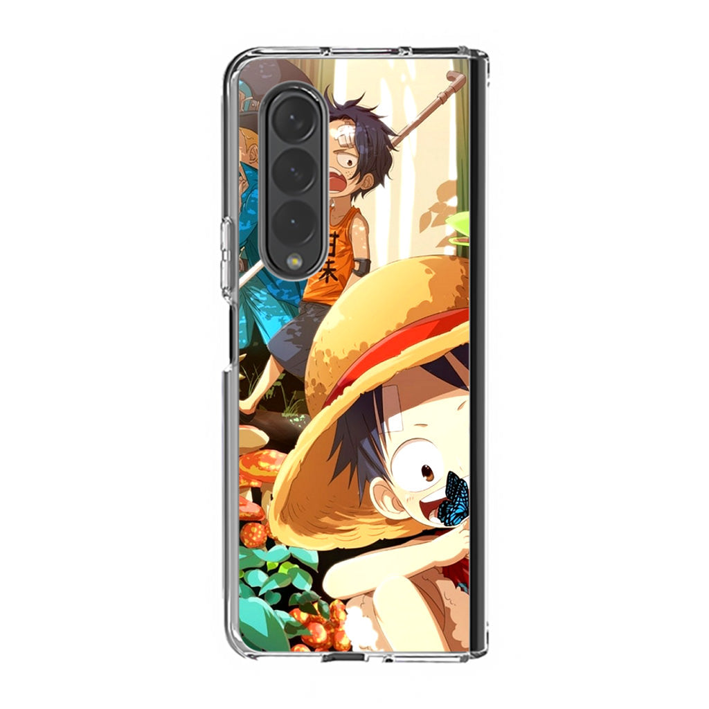 One Piece Little Sabo Ace Luffy Cute Samsung Galaxy Z Fold 3 Case