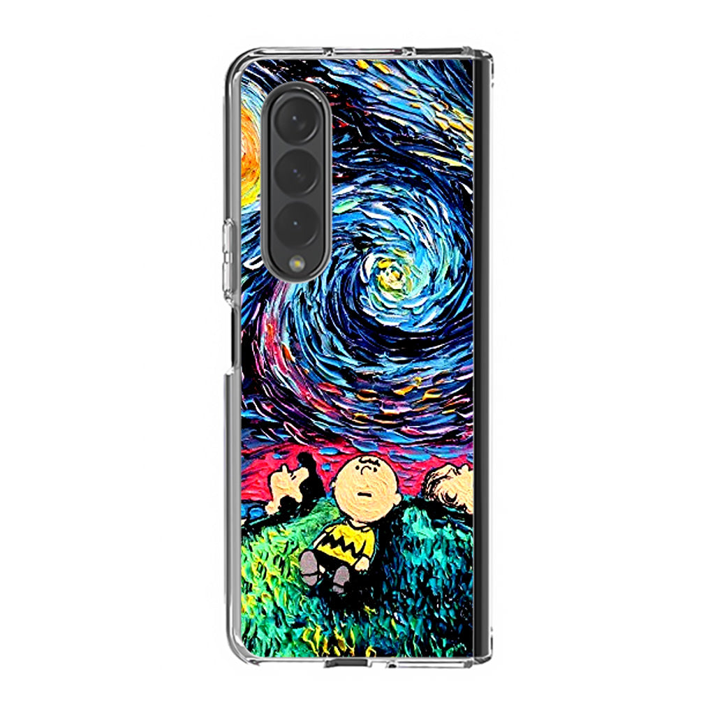 Peanuts At Starry Night Samsung Galaxy Z Fold 3 Case