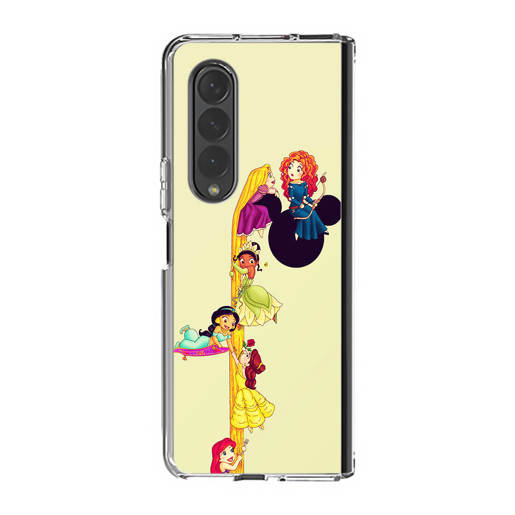 Princesses Climbing Rapunzel's Hair Samsung Galaxy Z Fold 3 Case