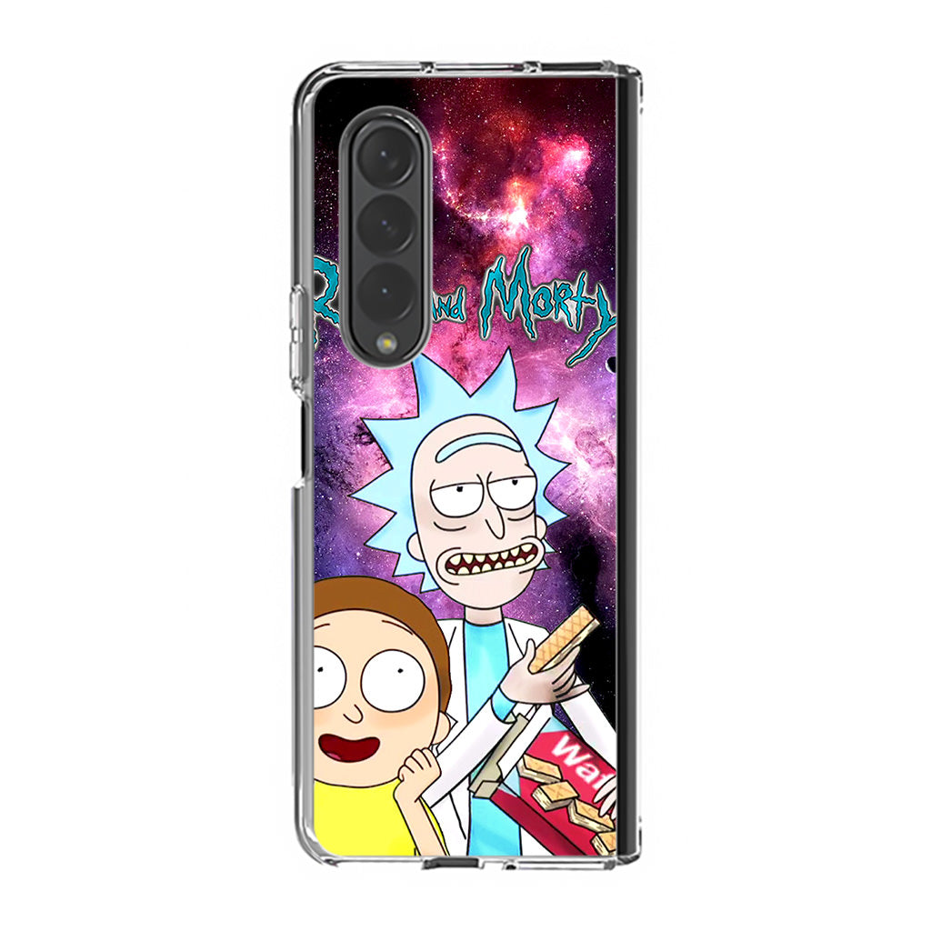 Rick And Morty Nebula Space Samsung Galaxy Z Fold 3 Case